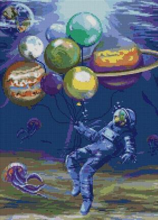 Алмазна мозаїка астронавт у морі, 40x50см, dbs1127