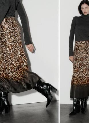 Zara атласная юбка из шёлковой вискозы