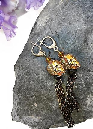 Сережки golden sculls