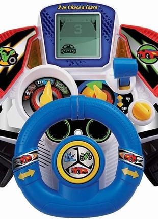 Реалістичне кермо vtech 3-in-1 race and learn, blue