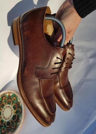 Шикарные добротные кожаные туфли гладкая натуральная кожа aldo 45