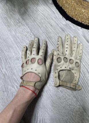 Автомобільні шкіряні рукавички жокейські перчатки4 фото