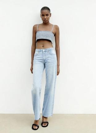 Джинси zara зі стразами
