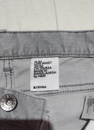 Джинсы мужские узкие h&m, слим серые, slim grey tight jeans4 фото