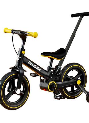 Дитячий велосипед трансформер біговел з ручкою 3в1 best trike,з’ємні педалі, ручне гальмо bt-72033