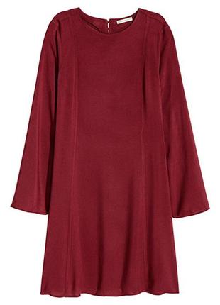 Новое лёгкое бордовое платье от h&m весна осень1 фото