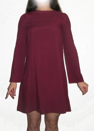 Новое лёгкое бордовое платье от h&m весна осень8 фото