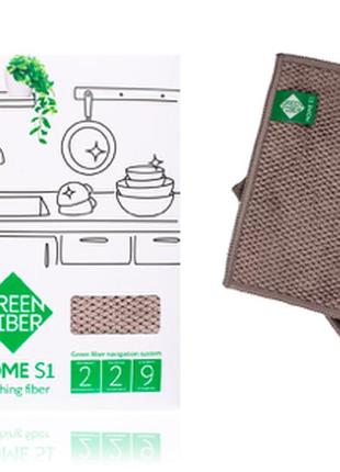 Для миття посуду серветка-файбер s1 серії green fiber home greenway. розміри: 20 х 16 см, друсторонній1 фото
