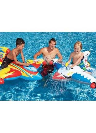 Плотик надувний intex "літак", 147*127см, 2 види, 56539