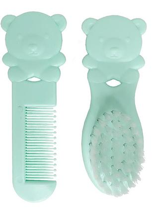Набор расчесок и щетка для малышей мишка мята, megazayka, 0711мята