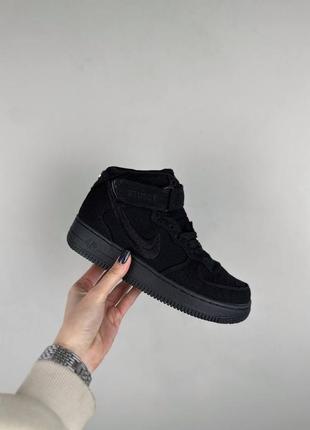 👟 кроссовки кроссовки nike air force 1 mid stussy black / наложка bs👟