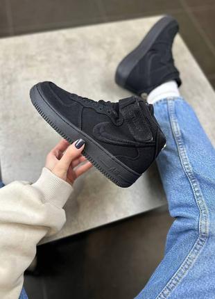 👟 кроссовки кроссовки nike air force 1 mid stussy black / наложка bs👟