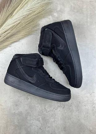 👟 кроссовки кроссовки nike air force 1 mid stussy black / наложка bs👟