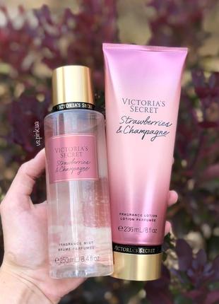 Лосьйон victoria’s secret strawberries & champagne парфумований для тіла вікторія сікрет оригінал вс крем vs3 фото