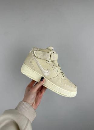 👟 кросівки   кросівки nike air force 1 mid stussy / наложка bs👟
