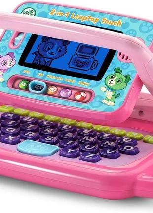 Іграшковий рожевий ноутбук із сенсорним екраном.leapfrog 2-in-1 leaptop touch, pink2 фото