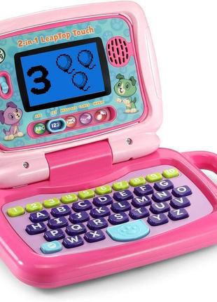 Іграшковий рожевий ноутбук із сенсорним екраном.leapfrog 2-in-1 leaptop touch, pink