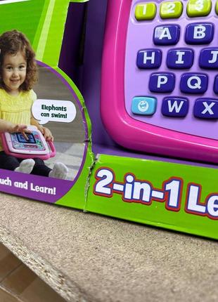 Іграшковий рожевий ноутбук із сенсорним екраном.leapfrog 2-in-1 leaptop touch, pink6 фото