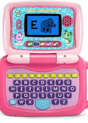 Іграшковий рожевий ноутбук із сенсорним екраном.leapfrog 2-in-1 leaptop touch, pink3 фото