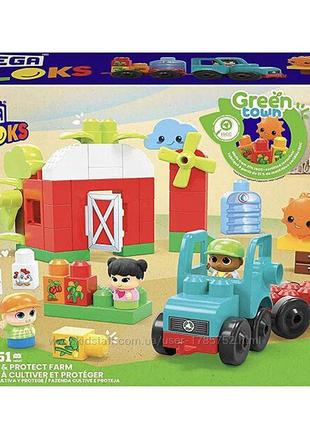 Mega bloks green town farm набор ферма с 54 большими блоками