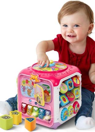 Розвивючий рожевий бізікубик. vtech sort and discovery activity cube pink