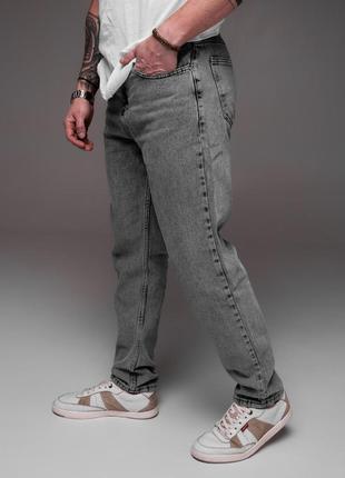 Мужские брюки повседневные джинсы классические серые3 фото