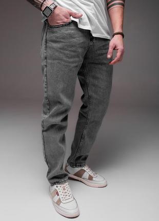 Мужские брюки повседневные джинсы классические серые4 фото