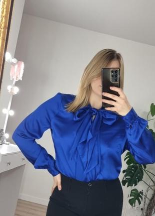 Трендовая ретро блуза, винтажная блузка с бантом1 фото