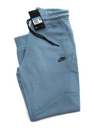 Оригинальный nike tech fleese,теч флис спортивные штаны голубые.костюм nike!1 фото