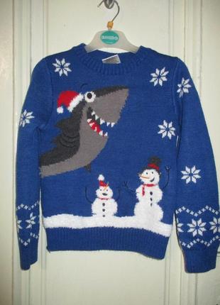 Свитер новогодний.7-8 лет.рост 122-128см