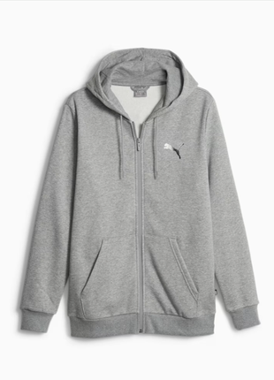 Серое мужское зип худи с флисом puma ess men's full zip hoodie новое оригинал из сша2 фото