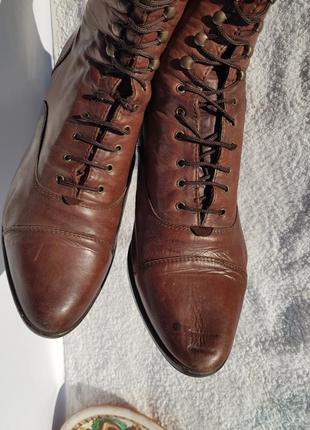 Ботинки качественные прочные классические натуральная кожа шнуровка италия 394 фото
