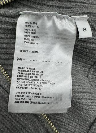 Кофта кардиган в стиле miumiu 100% шерсть на молнии с капюшоном серая повязка5 фото