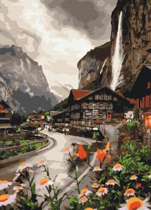 Картина по номерам 40х50см  поселок в швейцарии, bs36527