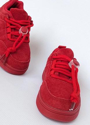 Кроссовки замшевые красные весенние, демисезонные красные кроссовки apawwa, размер 26,27,28,29,30,313 фото