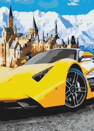 Картина по номерам lamborghini возле замка