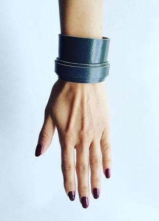 Широкий кожаный  браслет , минимализм (цвета и размеры)1 фото
