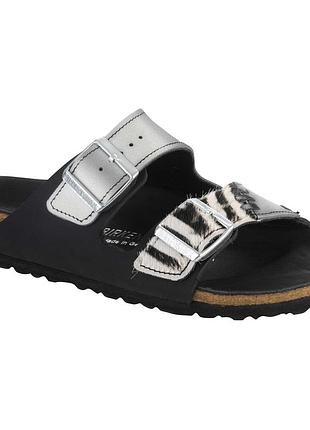 Сланцы birkenstock arizona   natural leather  patchwork zebra black1 фото