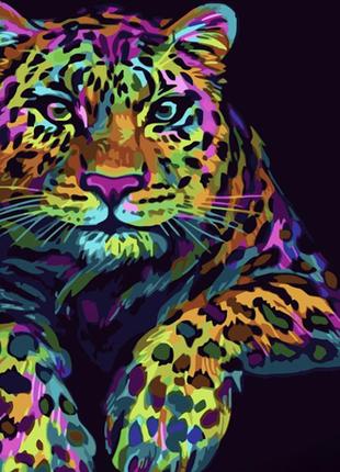 Картина по номерам поп-арт леопард 40х50см, стратег, gs1541