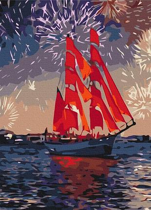 Картина за номерами вітрильник під феєрверки bs51798