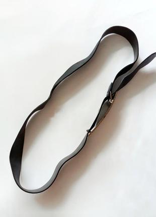 Черный кожаный ремень с пряжкой усыпанной камнями wanzetti3 фото