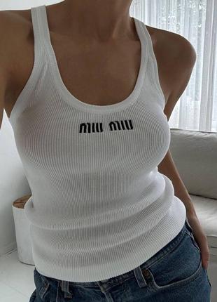 Футболка в стилі miumiu біла чорна
