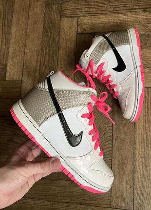 Кроссовки кожа натуральная высокие nike dunk оригинал размер 38 новые