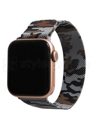Ремешок для apple watch миланская петля 38/40мм old camo brown / коричневый камуфляж (51)