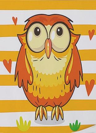 Картина по номерам оранжевая сова 30х30см, стратег, es211