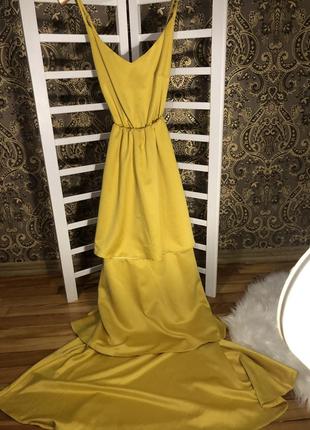 Вечірній , коктейльне, ошатне плаття в підлогу . для фотосесії , жовтого кольору4 фото