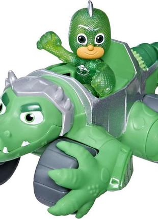 Pj masks animal power gekko animal rider іграшкова машина, з фігуркою гекко