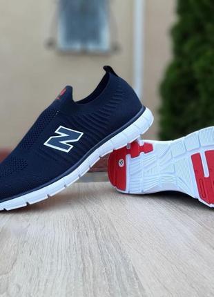 Чоловічі кросівки new balance тапки сині з червоним знижка sale | smb6 фото