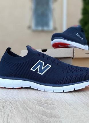 Чоловічі кросівки new balance тапки сині з червоним знижка sale | smb7 фото