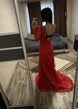 Випускна сукня / червона випускна сукня3 фото